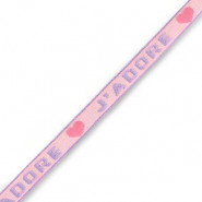 Schmuckband mit Tekst "J'adore" Pink-purple